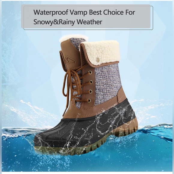 NWT  Women's Waterproof Snow Boots Insulated Warm Size 7 - Picture 4 of 7